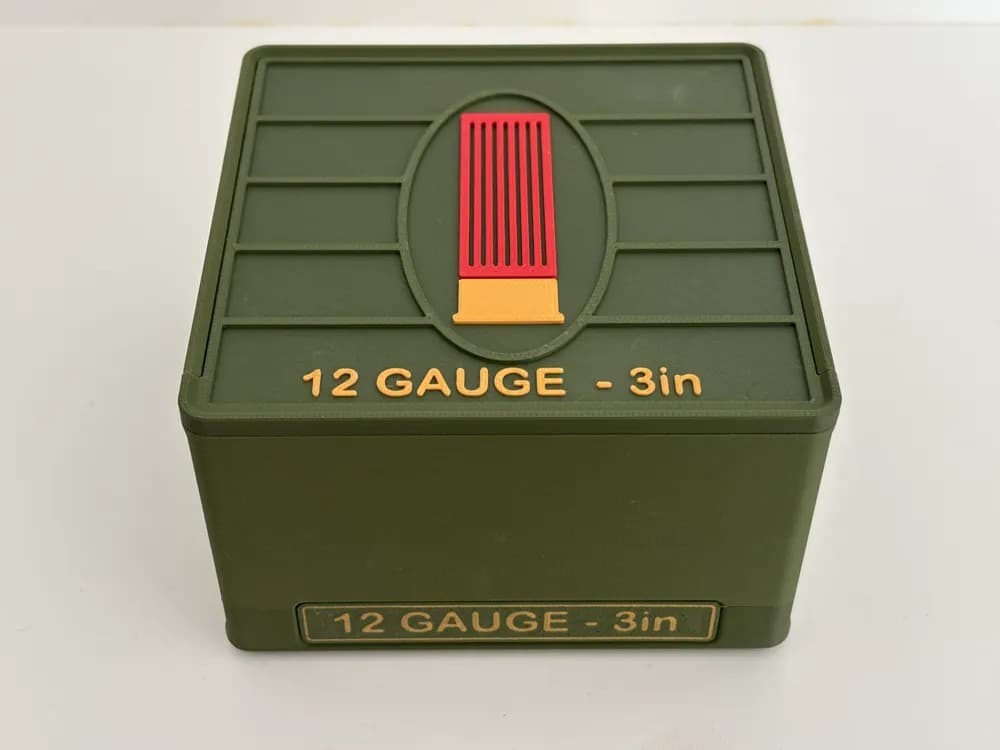 Ammo Storage Box 12 Gauge 3-1/2 in 25 Shells front view product photo; ammunition not included