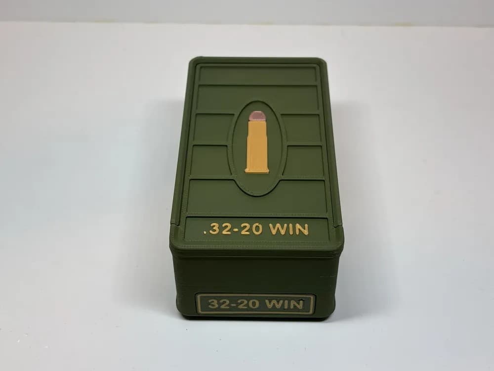 Ammo Storage Box - .32-20 WINCHESTER - 50 Rounds front view product photo; ammunition not included