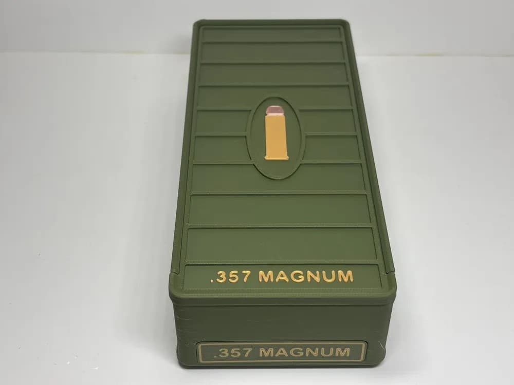Ammo Storage Box - 357 Magnum - 96 Rounds front view product photo; ammunition not included