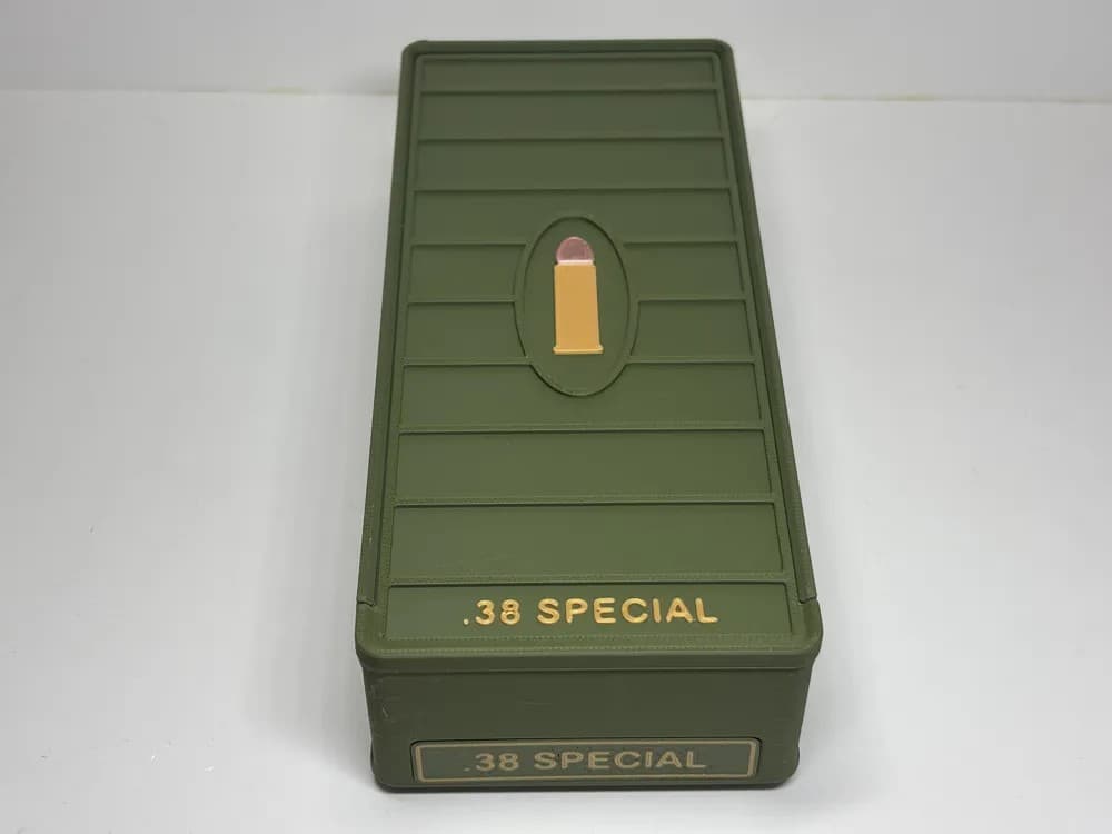 Ammo Storage Box - .38 Special - 96 Rounds front view product photo; ammunition not included