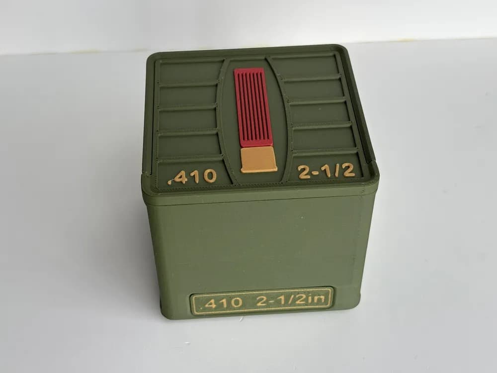 Ammo Storage Box .410 Gauge 2-1/2 inch 25 Shells front view product photo; ammunition not included
