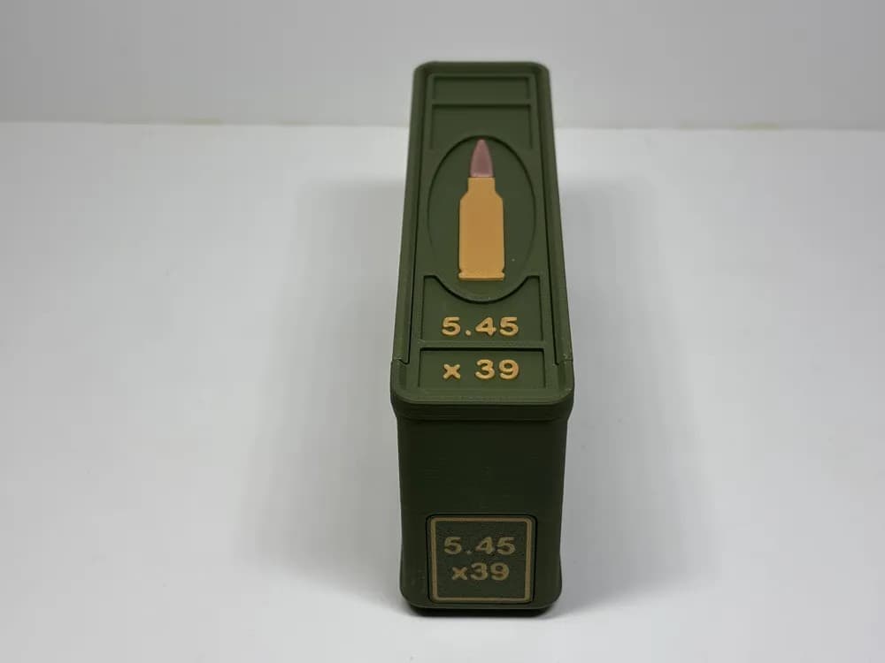Ammo Storage Box - 5.45x39mm - 20 Rounds front view product photo; ammunition not included