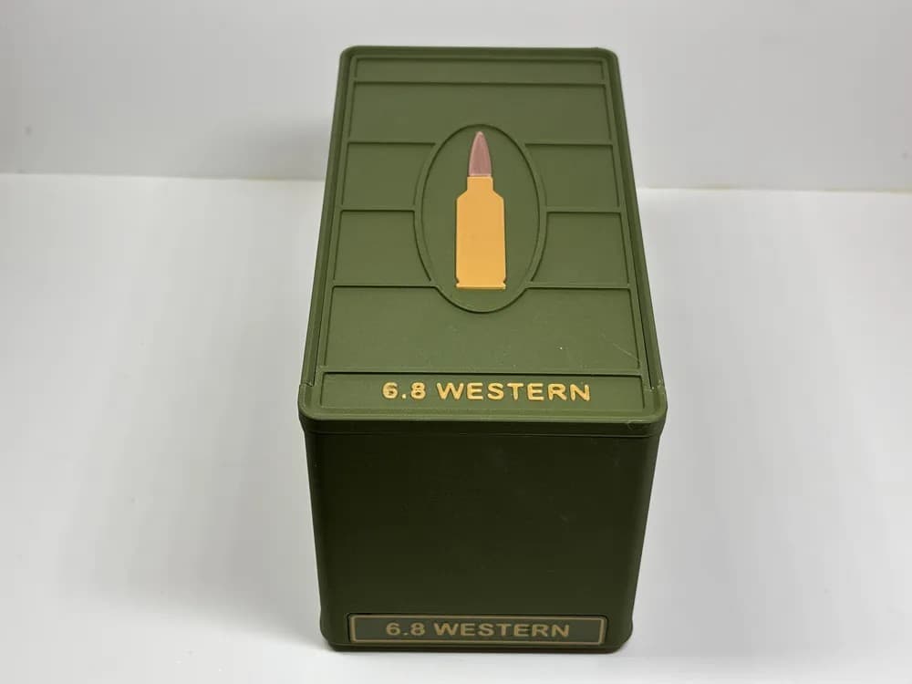 Ammo Storage Box - 6.8 Western - 50 Rounds front view product photo; ammunition not included