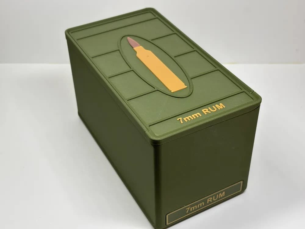 Ammo Storage Box - 7mm RUM - 50 Rounds front view product photo; ammunition not included